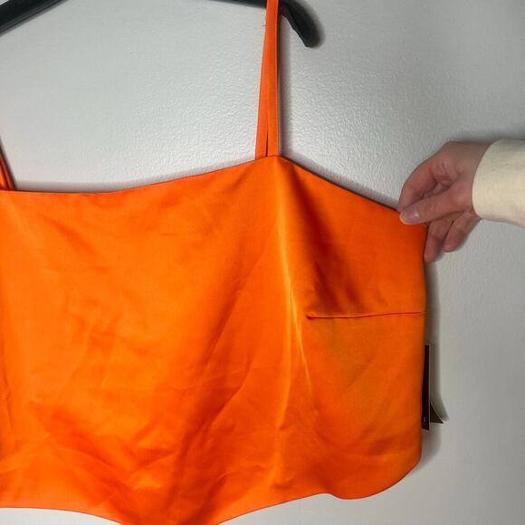 Eloquii Women’s Size 22 Orange Cropped Sleeveless Top Festival Rave Night Out - Picture 2 of 8